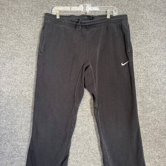 Nike Pants Mens Large Black Fleece Sweatpant Heavyweight Straight Leg Stretch - Picture 3 of 10